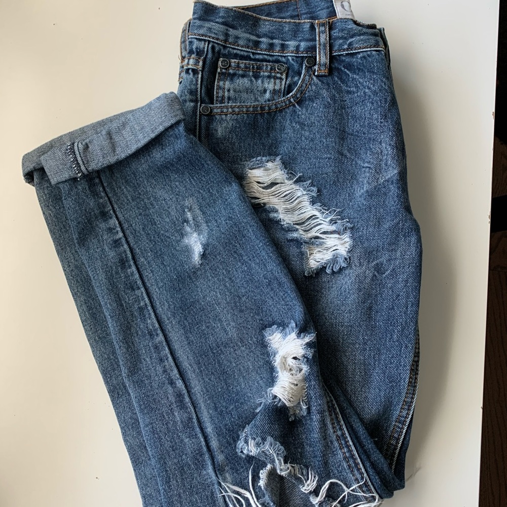 Worn in and ripped/distressed jeans